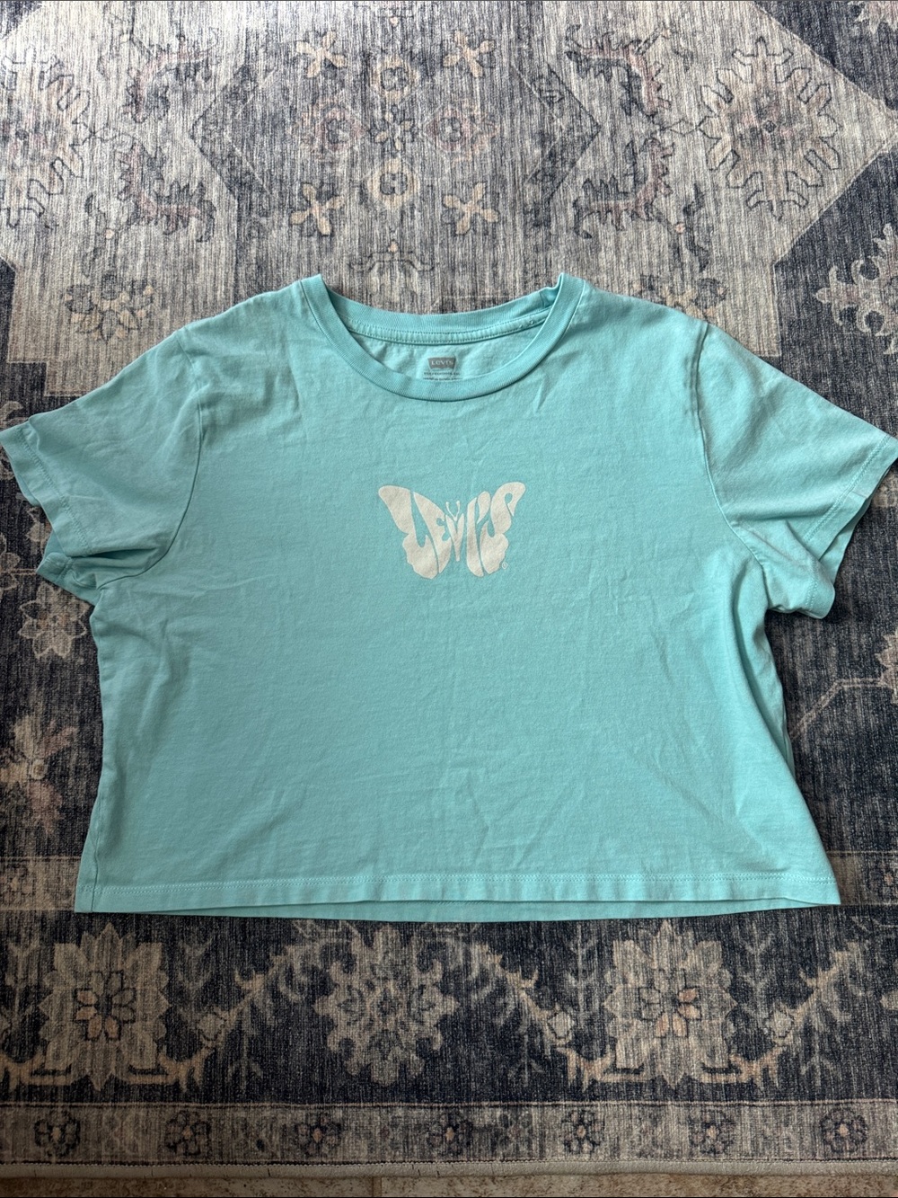 Levi's Mint Green Butterfly Cropped Tee